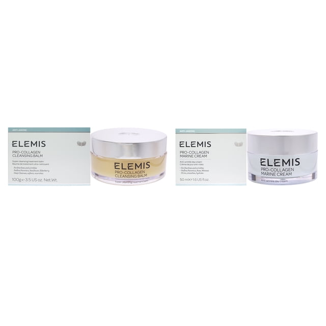Kit de crema marina Pro-Collagen y bálsamo limpiador de Elemis para unisex: kit de 2 piezas: crema de 1,7 oz y limpiador de 3,5 oz