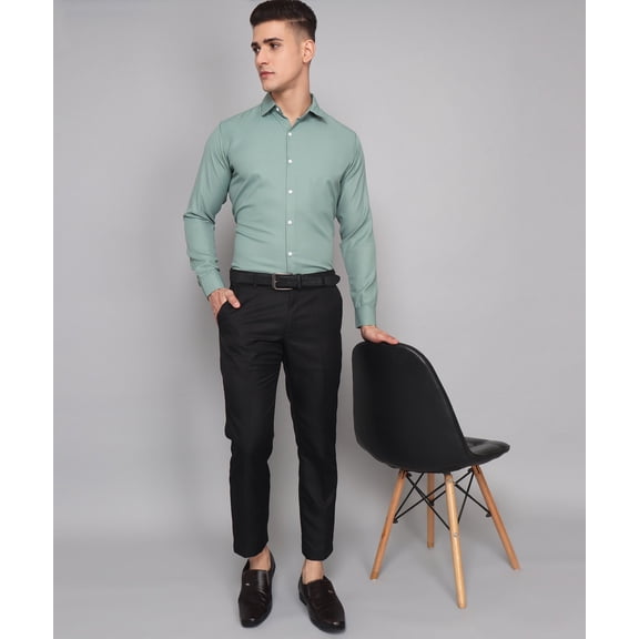 TryBuy Exclusive Premium Ocean Green Cotton Casual/Formal Shirt for Men, Sizes M
