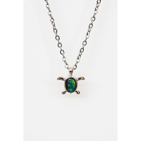 Australian Triplet Opal Necklace - 14x10mm FireOpal - Genuine Triplets Opal Necklace Pendant in Sterling Silver White Gold Plated Women's Jewelry