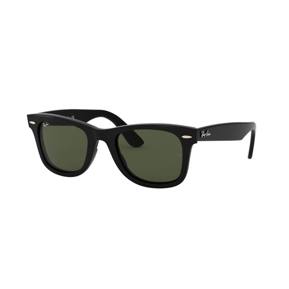 RAY-BAN RB4340 WAYFARER EASE Square Shape Sunglasses Polished Black Frame / G-15 Green Lens 50mm