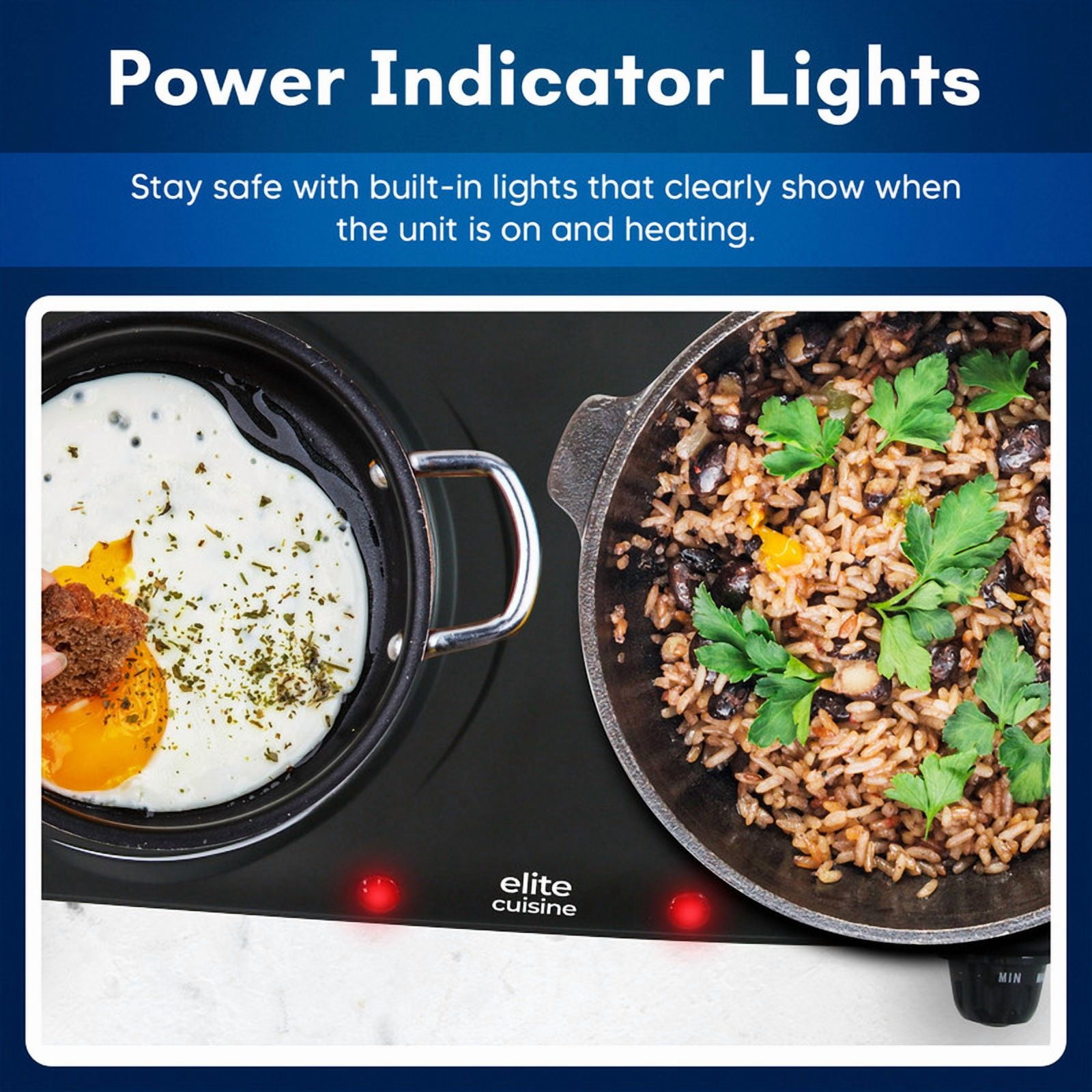 Elite Cuisine EDB503 Electric Double Cast Burner Hot Plate
