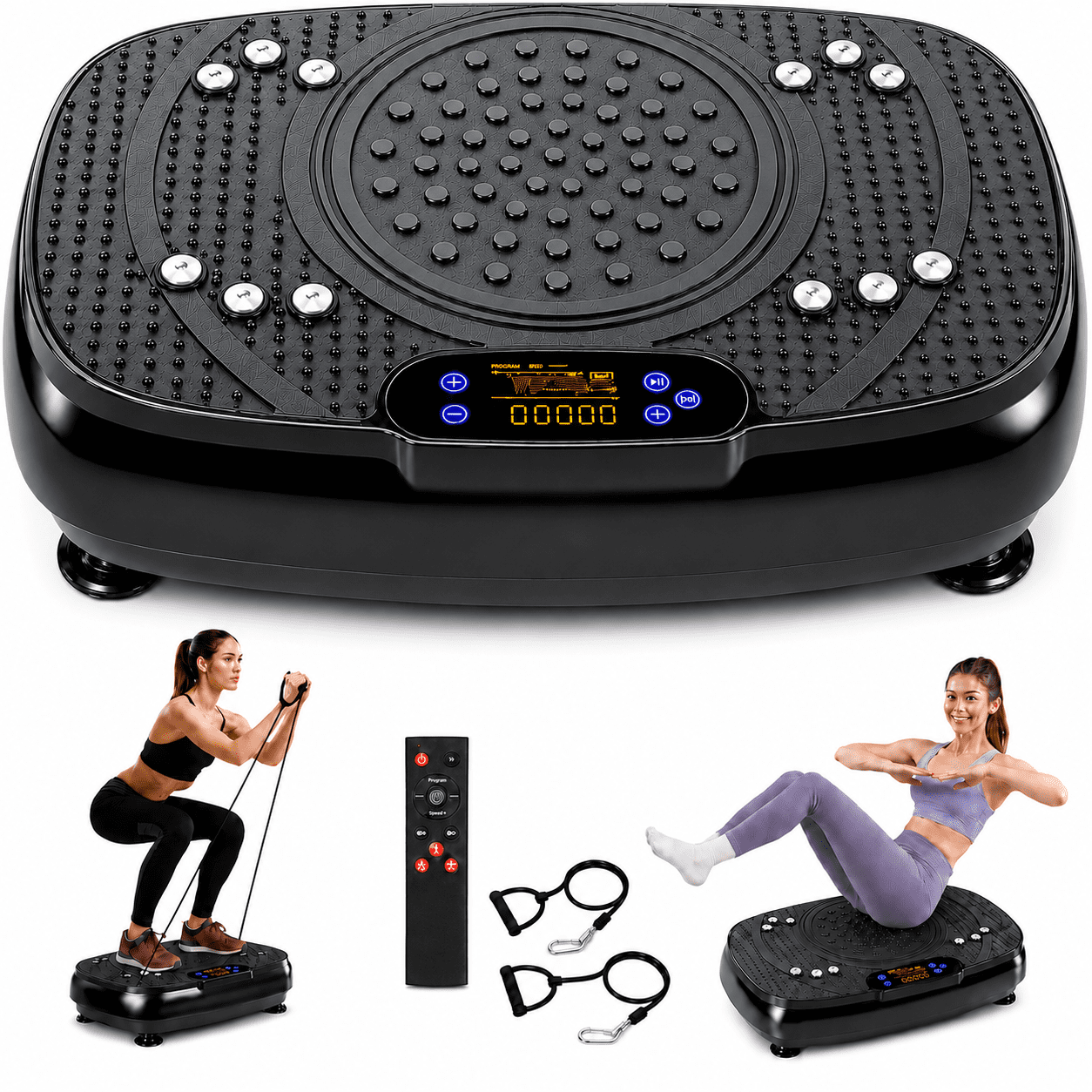 Tunmod Vibration Plate Exercise Machine, Whole Body Vibration Platform, 400 lbs Capacity, 1-99 Speeds, Remote Control, Home Fitness Equipment