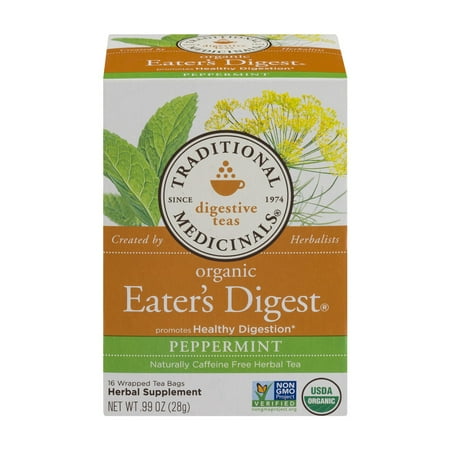 TRADITIONAL MEDICINALS digestif Thés ventre bio Comfort Peppermint Sachets de thé - 16 CT