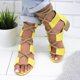 thumbnail image 4 of Sandalias con cordones de cuerda de cáñamo con correa en el tobillo y tacón bajo de color sólido para mujer Wmkox8yii  shjk6174, 4 of 5