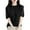 Black, variant on Women's Casual Round Neck Short Sleeve Sweater T Shirt Basic Stretchy Solid Color Ribbed Knit Pullover Shirts Tops