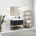 thumbnail image 3 of Bianco 36" Wood Vanity in Black Oak with Composite Stone Top with Mirror, 3 of 13