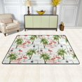 thumbnail image 2 of Dreamtimes Summer Vintage Flamingos Area Rug 72x48in Tropical Palm Trees Non-Slip Floor Carpet Comfort Floor Mats Decor for Indoor Living Dining Room and Bedroom Area, 2 of 7