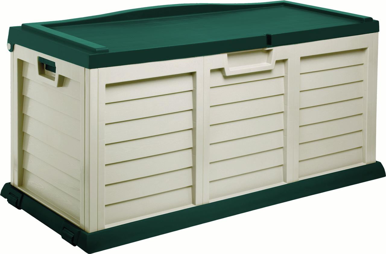 103 Gallon Deck Box with Sit-On Cover, Beige Green by Starplast