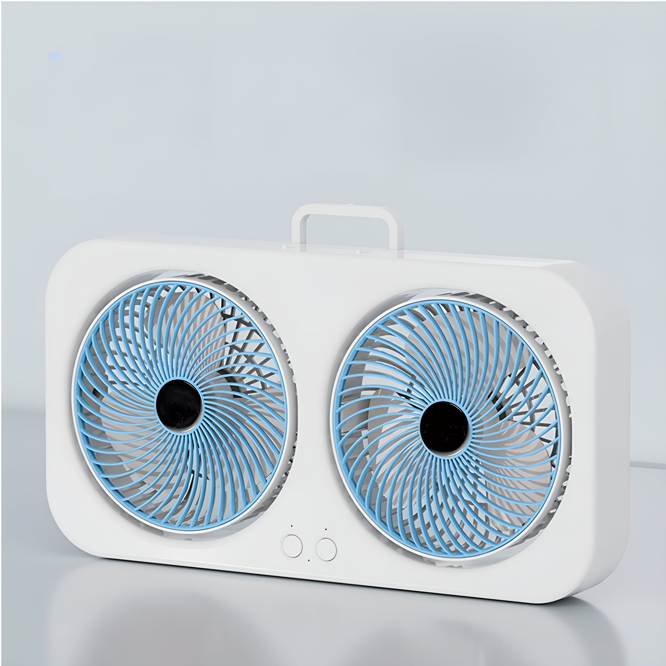 VANIDO Twin Window Fan with Hook 3 Levels Adjustable Window Fans Two-way Wall Mountable Desktop Portable Fan for Home,Kitchen,Bedroom,Office