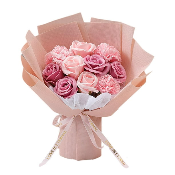 Rose Bouquets Soap Flower pour Saint-Valentin Jour Enseignants Jour de la Mère Occasion Spéciale Rose