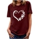 thumbnail image 1 of Fiudx Liquidación de Ofertas Flash Camiseta de Manga Corta Estampada con Cuello Redondo a La Moda para Mujer, Camisetas Holgadas Informales, 1 of 3