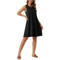 thumbnail image 4 of Vestidos de verano para mujeres INSPIRE CHIC, vestido de tirantes con estampado de teñido anudado, vestido casual de playa sin mangas, vestido suelto tipo camiseta con bolsillos, XL negro, 4 of 6