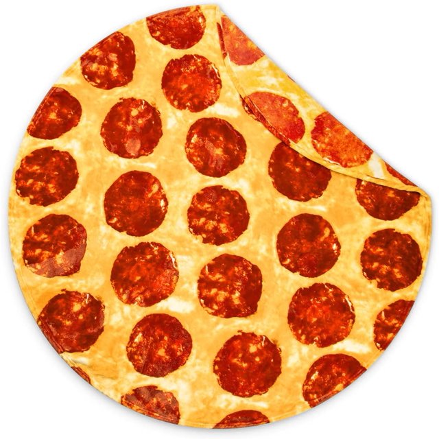 Manta de pizza 2.0 de doble cara, 300 g/m², cómoda, suave y cálida, manta de pizza de pepperoni para adultos, niños, viaje a casa, 60 pulgadas JM