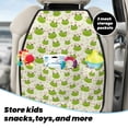 thumbnail image 3 of Kdxio Green Frog Print 2 Pack Car Kick Mat Seat Cover Back Protector Mat with Pockets for Organizer Backseat Protector and Storage Anti Kick Pad for Vehicles, 3 of 6