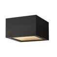 thumbnail image 1 of Hinkley Kube Collection Contemporary Modern One Light 7.50W Integrated LED Small Outdoor Flush Mount, Satin Black, 1 of 2