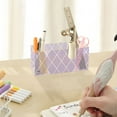 thumbnail image 7 of Purple Block Acrylic Pencil Pen Holder Cup 4 Compartments Desktop Organiser 7.87"x2.78"x3.54", 7 of 7