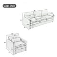 thumbnail image 2 of Euroco Cozy Upholstered Sofa Set Oversized Comfy Cloud Sofa Double Cushion Sofa Group Plush Cushion Sofa Couch for Living Room, Light Grey, 2 of 7
