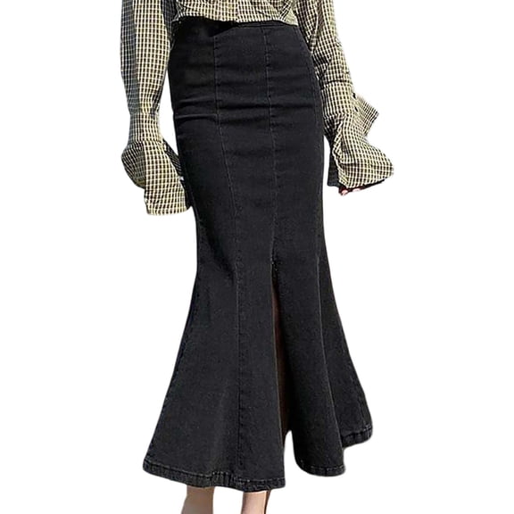 Ediodpoh Jeans Skirt for Women Summer Short Skirt High Waist Denim Skirt Comfortable for Everyday Womens Skirts Grey XL