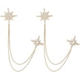 thumbnail image 1 of 2 Broches Dorados con Cadena, Broche de Estrella, Pin de Solapa, Broche de Circonita Cúbica, Broche Dorado con Cadena de Borla para Traje, Esmoquin, Camisa, Corbata, Sombrero, Bufanda, 1 of 6