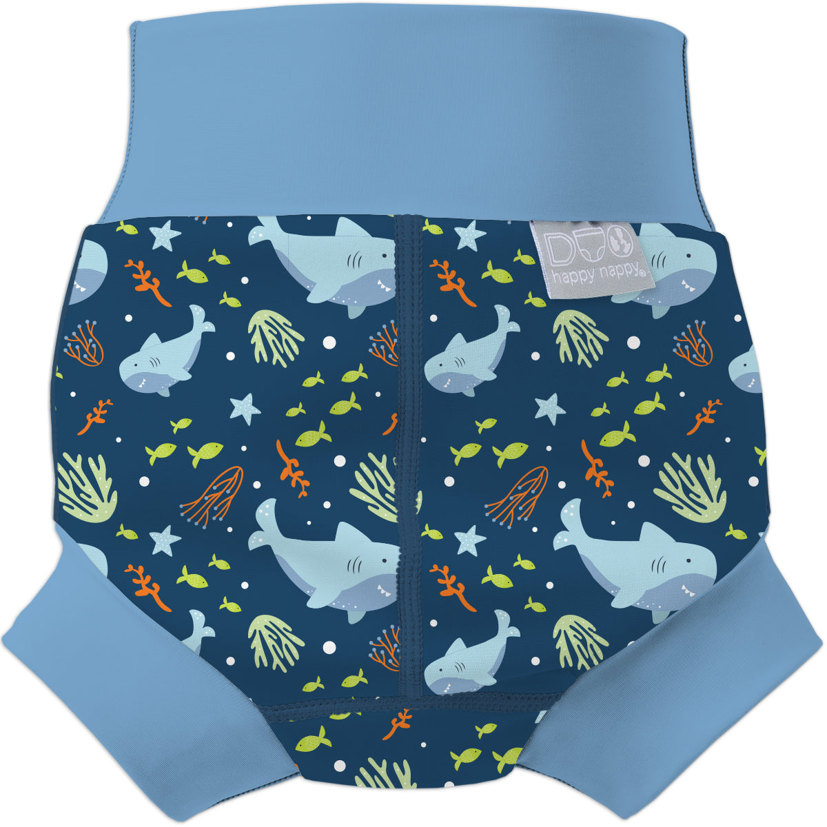 Splash About Happy Nappy Duo Swim Diaper, Shark Reef Blue, 2-3 Years