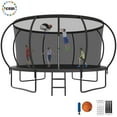 thumbnail image 1 of YORIN Trampoline pour Enfants de 7 à 8 Ans, Trampoline de 14 Pi pour Adultes avec Filet de Protection, Panier de Basketball, Échelle, Capacité de Poids de 1400 Lb, Trampoline Récréatif Extérieur, Trampoline Robuste, 1 of 7