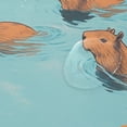 thumbnail image 4 of Yayeee Shower Curtain with Hooks 72"x72" Waterproof Fabric Bathroom Hanging Decor, Capybara Splash, 4 of 5