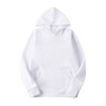 thumbnail image 3 of safuny Casual Suit for Women Pullover Hoodies Sweatshirt Sweat Fall Set Solid Color Comfy Lounge Casual Fashion Fall Winter Long Trousers Pocket White L, 3 of 4