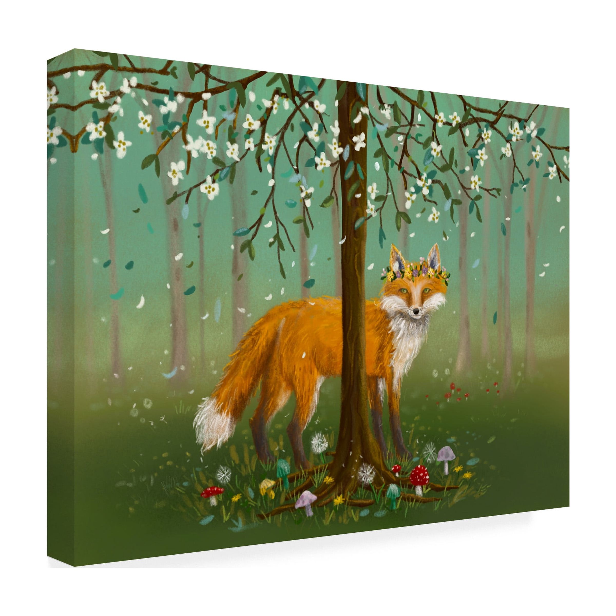 Canvas Wall Art - Christine Rotolo 'Forest Animals Fox' Wall Art for Living Room, Bedroom, or Office DÃ©cor by Trademark Fine Art - 24 x 18 Inches