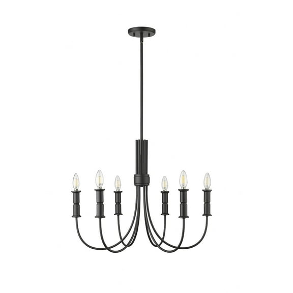 29206-MB Millennium Lighting Potiss - 6 Light Chandelier-19.6 Inch Tall and 26 Inch Wide-Matte Black Finish