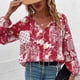 thumbnail image 2 of Camisa de manga larga de linterna para mujer,Camisa informal con cuello en V para mujer Blusa de gasa para mujer Impulsada por el rendimiento, 2 of 8