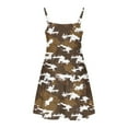 thumbnail image 7 of AHTJRT Girls Casual Dress Fashion Camo Print Spaghetti Straps Sundress Loose Sleeveless Maxi Dress for Travel Hiking Camping Brown#01 13 Years, 7 of 7