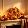 thumbnail image 6 of SHENGXINY Halloween Wreaths,Warm Harvest Sunflower Pumpkin Maple Wreath for Wall Entryway Fall Festive Hanging Ornament, 6 of 7