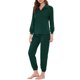 thumbnail image 4 of INSPIRAR CHIC Conjuntos de Pijamas para Mujeres con Sudadera y Pantalones de Noche con Bolsillos Color Verde, 4 of 4