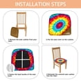 thumbnail image 4 of Rainbow Tie Dye Circular Pattern Seat Covers for Dining Room Chairs Set Of 4,Stretch Printed Washable Chair Seat Cover with Elastic Ties and Button,Removable Waterproof Couch Cushion Covers, 4 of 6