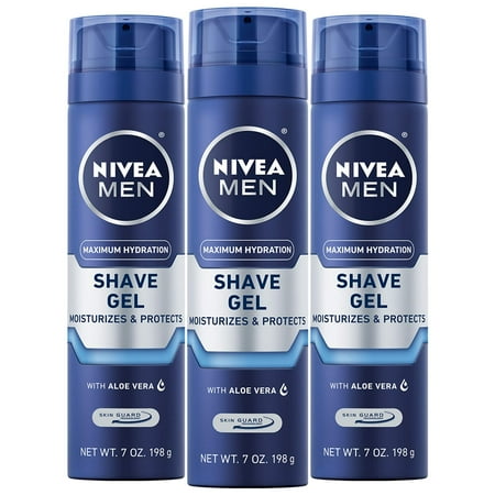 Nivea Men Maximum Hydration Shave Gel With Aloe Vera And Provitamin B5, 3 Pack Of 7 Oz Cans