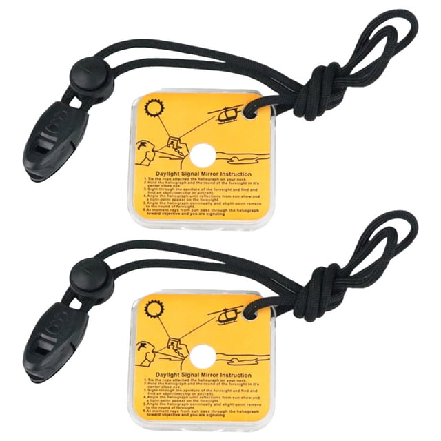 Miangastore 2 Pcs Miroir de Signal Multifonctionnel pour Urgence Extérieure Miroir Réfléchissant avec Lanière Portable pour Randonnée Camping Kayak