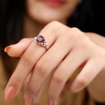 thumbnail image 4 of Rosec Jewels Real Garnet Solitaire Engagement Ring for Women - 8 mm Asscher Cut Garnet Celtic Knot Ring (AAA Grade) - with Jewelry Box, 10K White Gold, US 11.50, 4 of 8