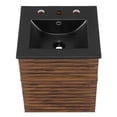 thumbnail image 2 of Pemberly Row 17.5" Modern Wood Wall-Mount Bathroom Vanity in Walnut/Black, 2 of 9