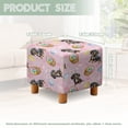 thumbnail image 3 of SCRAWLGOD Easter Egg Dachshund Paw Print Pink Ottoman Cover Square Slipcovers, Stretch Footrest Stool Cover for Ottoman Square, Soft Foot Stool Covers Protector with Nonslip Elastic Bottom, 3 of 7