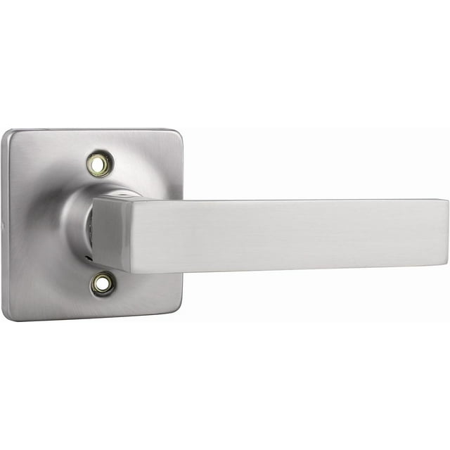 Poignées de Porte en Nickel Brossé Levier de Porte en Nickel Usage Intimité Ensemble de Serrure de Porte Intérieur Salle de Bain/chambre Poignée de Porte Nickel Satin Réversible pour Portes Côté Gauche Droit