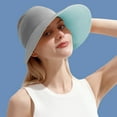 thumbnail image 2 of Women Sun Visor Wide Brim Empty Top UV Protection Beach Hat Foldable Sun Hat Ponytail for Summer Outdoor Beach Tennis, 2 of 6