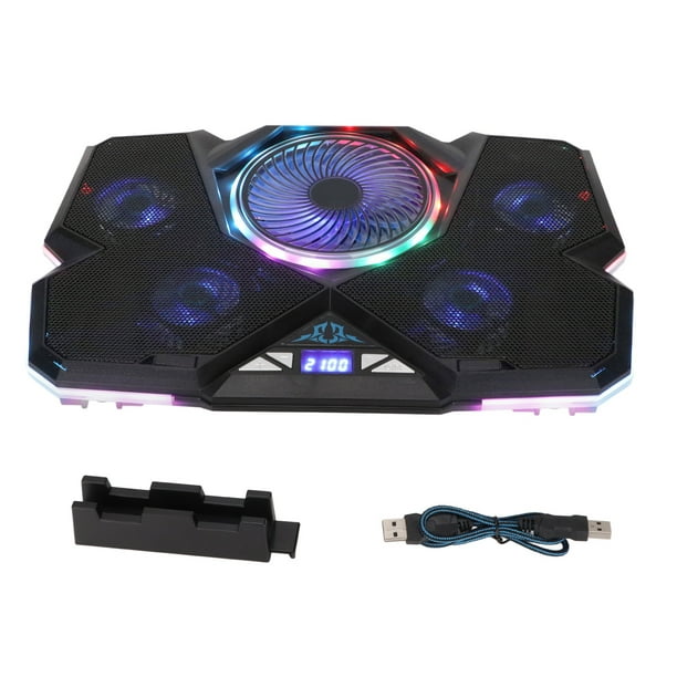 Laptop Cooler, 12 RGB Modes Ergonomic Laptop Cooling Pad 7 Height Stands  Powerful Heat Dissipation Dual USB Ports For 12in-17.3in Laptops