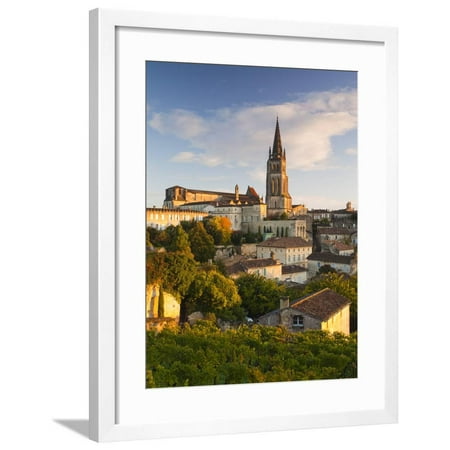 France, Aquitaine Region, Gironde Department, St-Emilion, Wine Town, Town View with Eglise Monolith Framed Print Wall Art By Walter