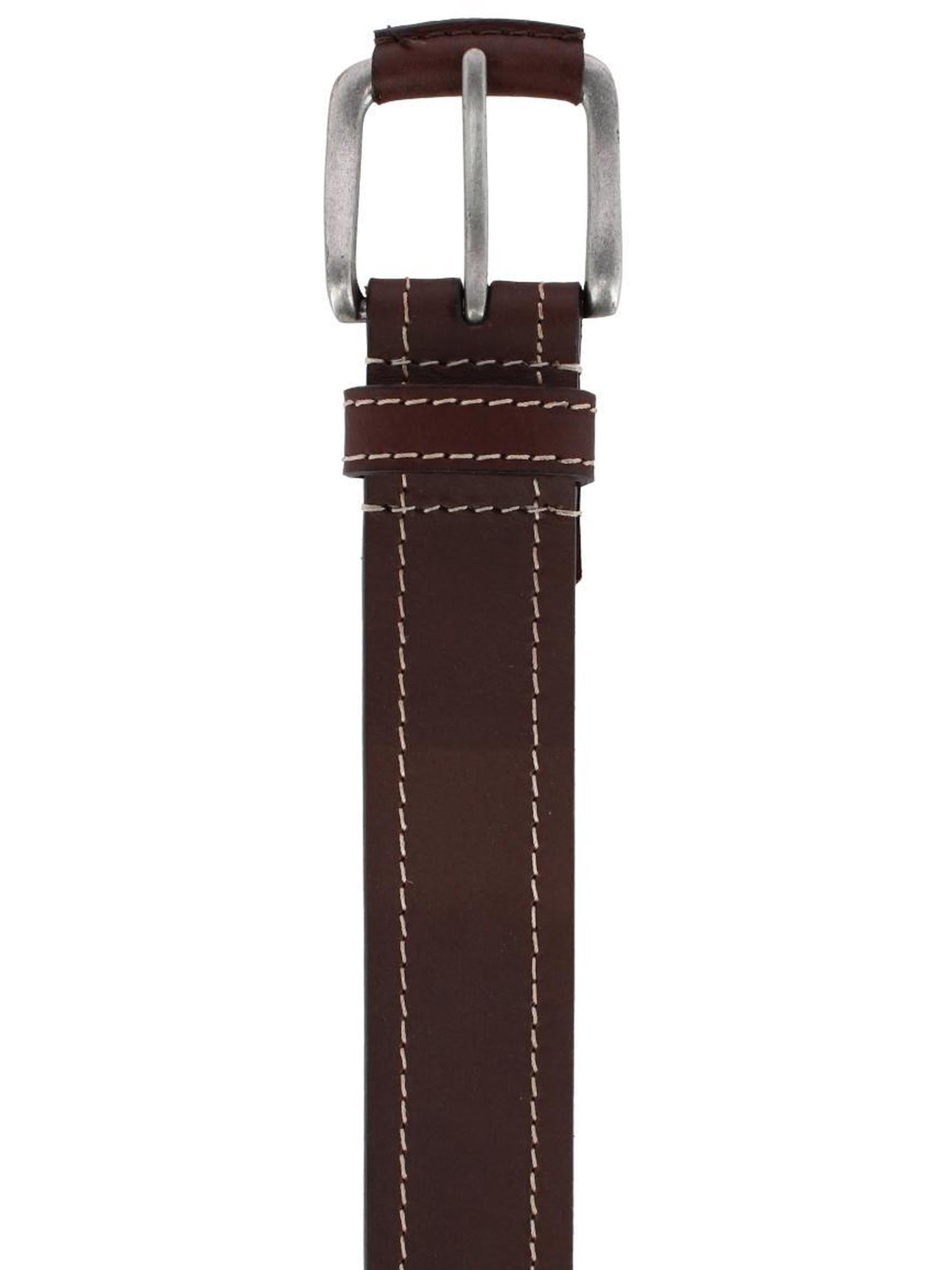時計 Stone  belt brown Stone Mountain Contrast Stitch Leather Belt (Men Big & Tall