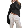 thumbnail image 2 of Suéter Holgado de Cuello Redondo y Larga Abullonada para Mujer. Negro S, 2 of 7