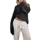 thumbnail image 2 of Suéter Holgado de Cuello Redondo y Larga Abullonada para Mujer. Negro S, 2 of 7