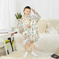 thumbnail image 6 of Dailycode Wearable Blanket Hoodie Oversized Sherpa Flannel Blankets with Pocket for 3-14 Year Old Cute Rabbit Face and Flowers, 6 of 7
