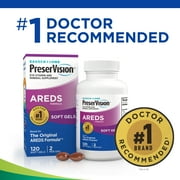 (3 pack) PreserVision AREDS Eye Vitamins and Minerals with Beta Carotene Softgels, 120 Count