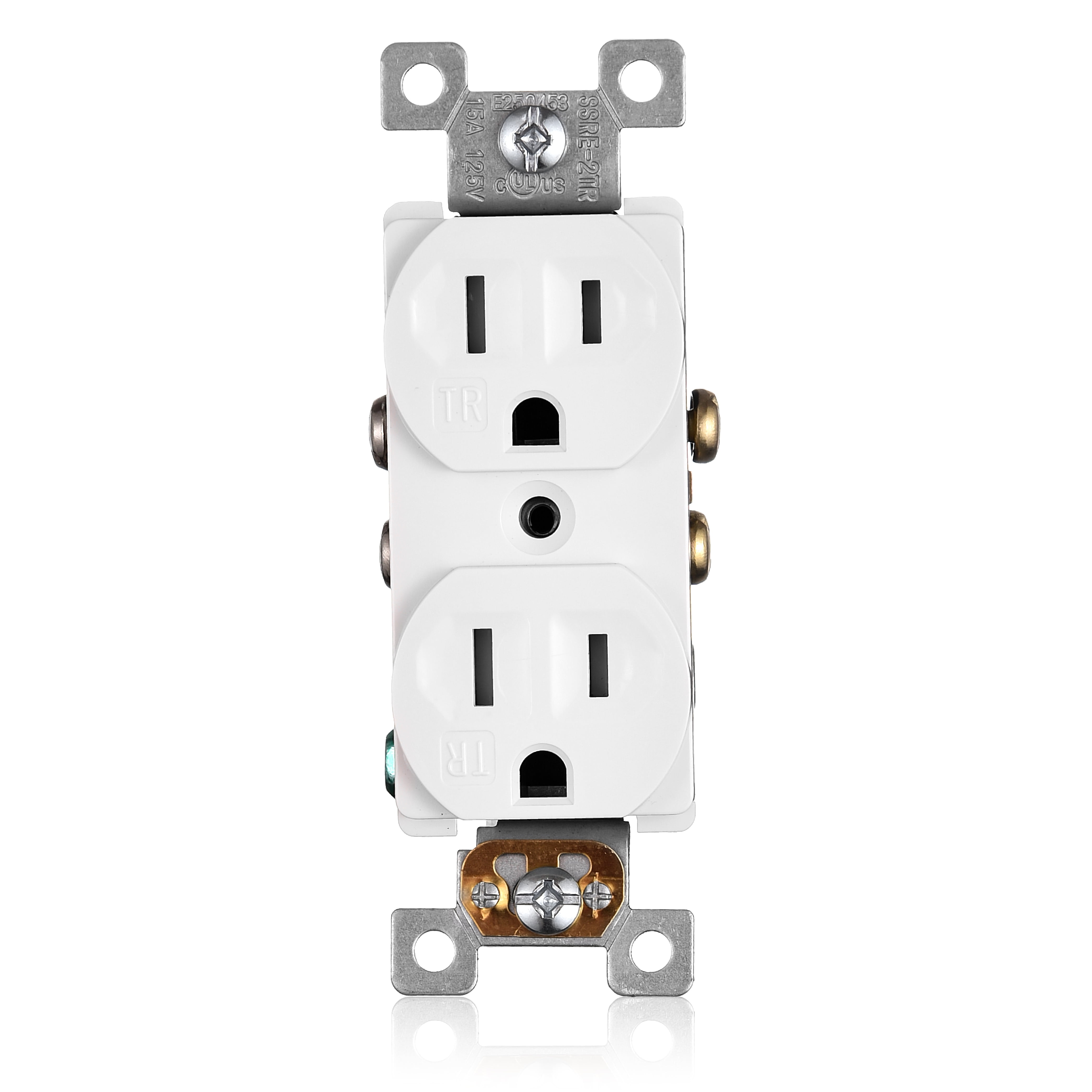 Faith [10-Pack] Duplex Receptacle Outlet, Tamper-Resistant 3-Prong Outlet Receptacle, 3-Wire, Self-Grounding, 2-Pole,15A 125V, UL Listed, White