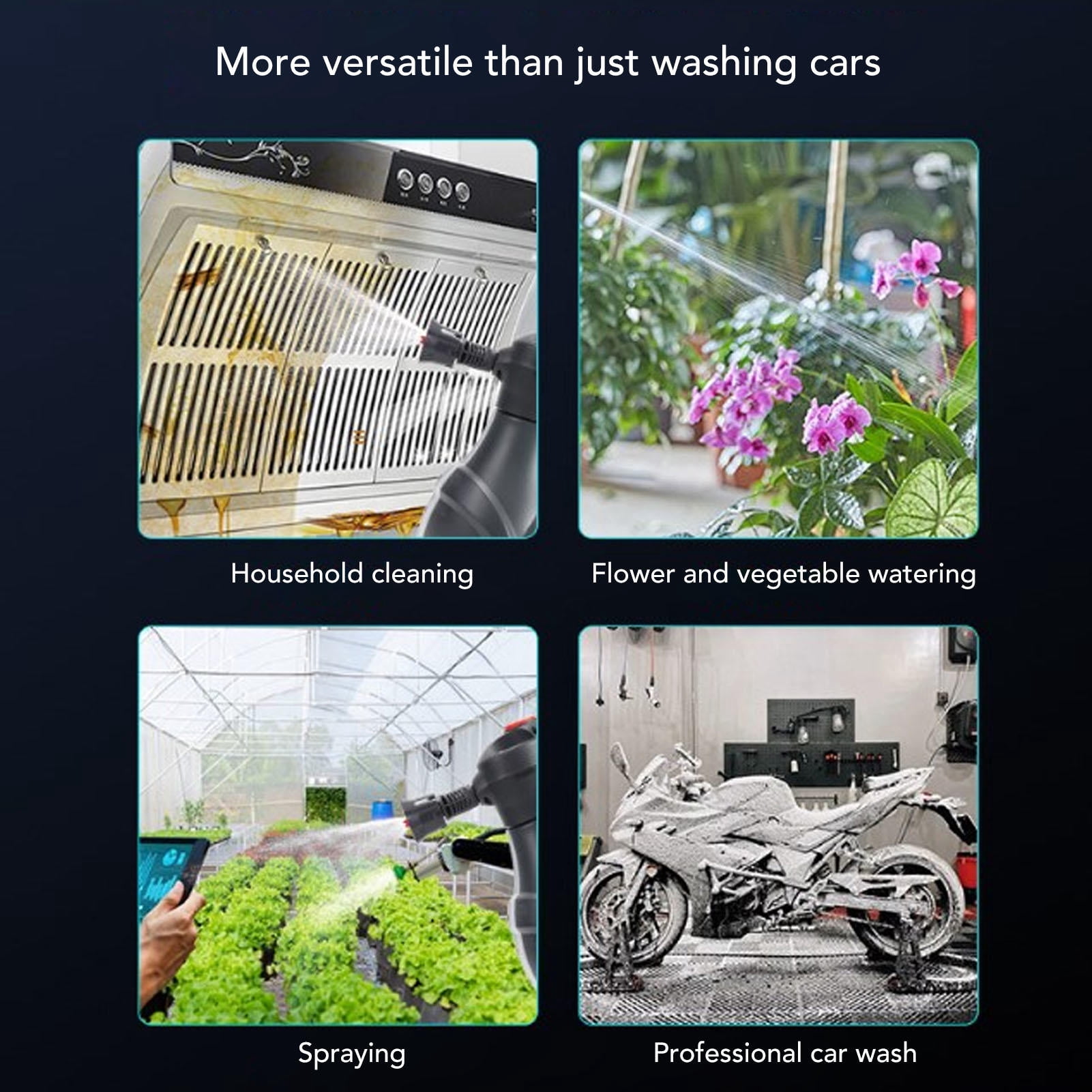 Yajisi Electric Foam Sprayer Cordless Pressure Pump Car Wash & Garden Watering Tool PA Material 9.45×7.87×6.30in
